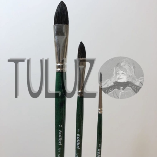 Pędzle seria 734 Kolibri Tuluz pędzle włosie z ucha wołu..jpg