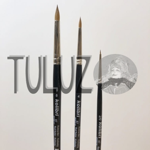 Pędzle seria 87 Kolibri Tuluz pędzle włosie czerwony soból..jpg