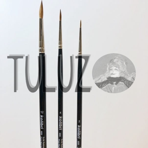 Pędzle seria 889 Kolibri Tuluz pędzle włosie czerwony soból..jpg