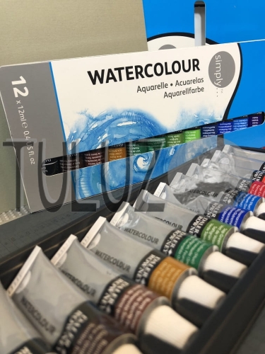 134500100 Komplet Farb Akwarelowych 12x12ml Simply Watercolour Set Daler-Rowney Główne..jpg