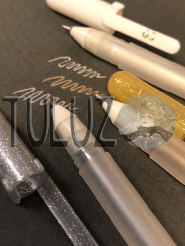 Długopis żelowy Sakura biały złoty srebrny..jpg