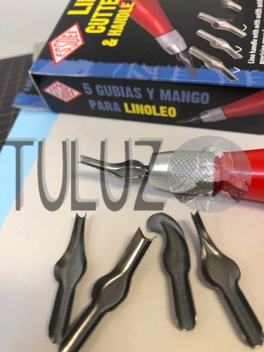 Komplet 5 dłut do linorytu + docisk drukarski Essdee ESL5B..jpg