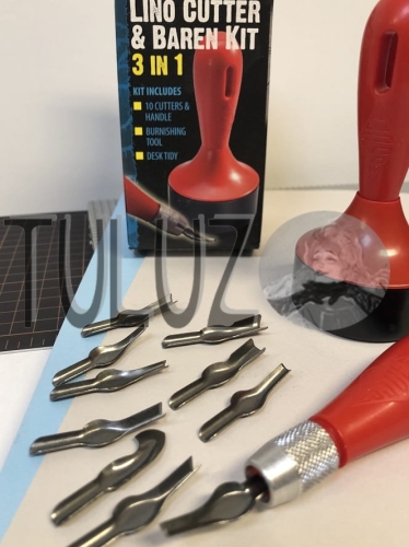 Komplet 10 dłut do linorytu + docisk drukarski Essdee ESL10B..jpg