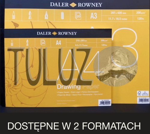 Drawing Pads Graohic Series 200g m2 Daler Rowney 20 arkuszy Szkicownik Blok Tysunkowy 435520400 435520300..jpg