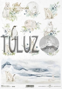 ITD Collection papier ryżowy A4 zima, zwierzęta kod.prod.R1636