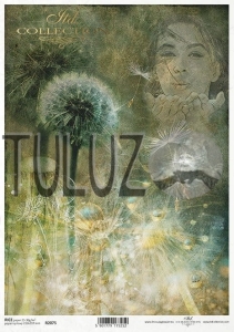 ITD Collection papier ryżowy A4 twarz kobiety, rośliny kod.prod.R2075