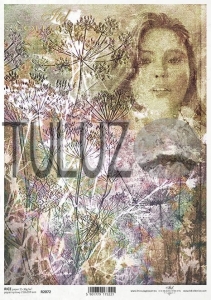 ITD Collection papier ryżowy A4 twarz kobiety, rośliny kod.prod.R2072