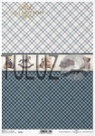 ITD Collection papier ryżowy A4 misie, niebieska kratka kod.prod.R1952