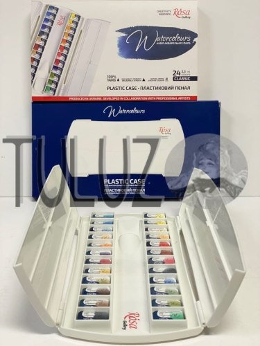 Rosa Manufacture of fine art materials Watercolours TuLuz Akwarele 24 kolory kostka 2,5 ml plastikowe opakowanie (1).jpg