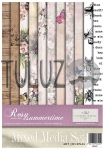 ITD Collection zestaw kreatywny Mixed Media Set  Art Jurnal Rosy Summertime A4  21x29,7cm  kod.prod.MS029