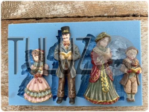 Forma silikonowa wiktoriańska kolędująca rodzina FS34 Mila Project tuluz 1.jpg