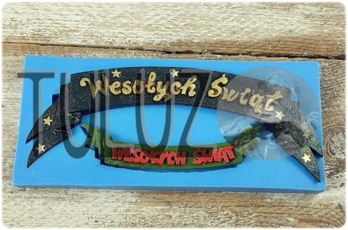 Forma silikonowa szarfy wesołych świąt FS33 Mila Project tuluz 1.jpg