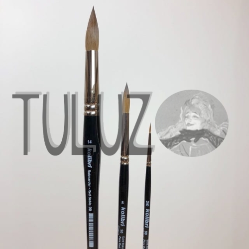 Pędzle seria 90 Kolibri Tuluz pędzle włosie czerwony soból..jpg