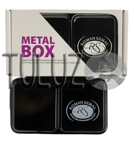 Kaseta metalowa, etui na akwarele - 12 półkostek ( half pans) lub 6 całych kostek ( full pans) TuLuz 3.jpg
