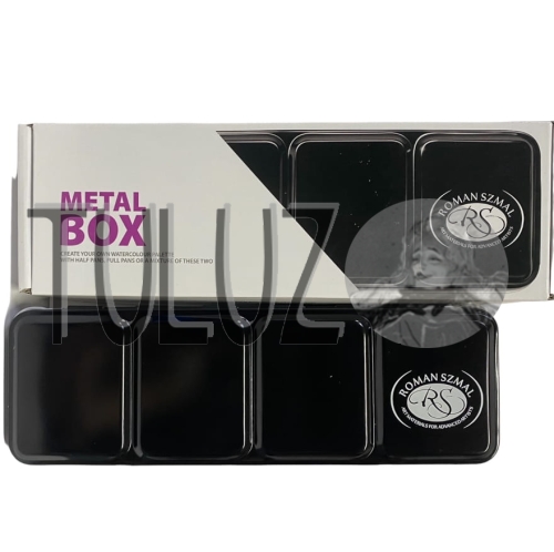 Kaseta metalowa, etui na akwarele - 24 półkostki ( half pans) lub 12 całych kostek ( full pans) TuLuz 3.JPG