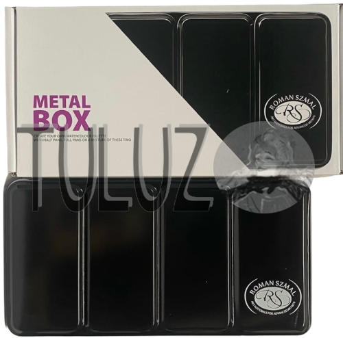 Kaseta metalowa, etui na akwarele - 48 półkostek ( half pans) lub 24 całych kostek ( full pans) TuLuz 2.jpg