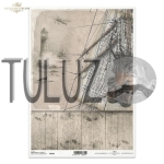 ITD Collection papier ryżowy A4 żaglowiec, żagiel, morze, latarnia, samolot kod.prod.R1042