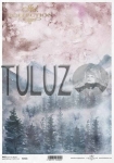 ITD Collection papier ryżowy A4 zima, las, gwiazdki, śnieg, śnieżynka kod.prod.R1524