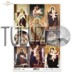 ITD Collection papier ryżowy A4 malarstwo, portret Matki Boskiej z dzieciątkiem  kod.prod.R1890