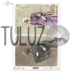 ITD Collection papier ryżowy A4 zwierzęta vintage, zwierzęta w strojach, gąsior, gęś kod.prod.R1822