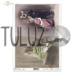 ITD Collection papier ryżowy A4 zwierzęta vintage, zwierzęta w strojach,  kot, kotka kod.prod.R1820