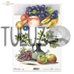 ITD Collection papier ryżowy A4 owoce,  jabłka, gruszki, winogrona kod.prod.R0434