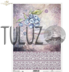 ITD Collection papier ryżowy filiżanka, jagody A4 kod.prod.R0896