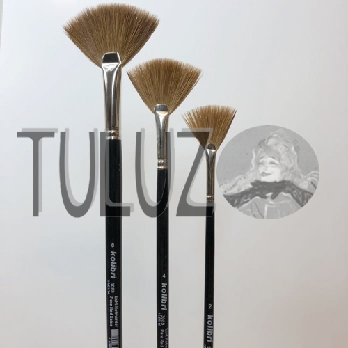 Pędzle seria 3089 Kolibri Tuluz pędzle włosie czerwony soból wachlarz..jpg