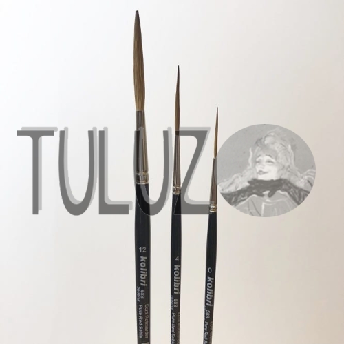 Pędzle seria 588 Kolibri Tuluz pędzle włosie czerwony soból..jpg