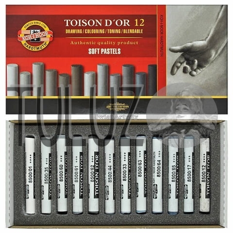 Pastele Koh-I-Noor Toison D'or 12 szt odcienie szarości 8522G Tuluz.JPG