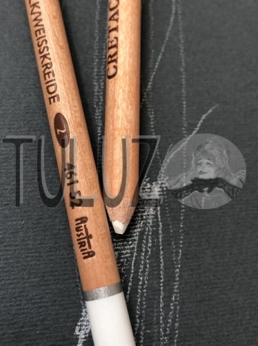 Biała kredka w ołówku sucha - średnio miękka  tuluz.jpg