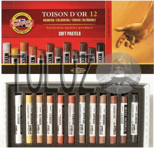 Pastele Koh-I-Noor Toison D'or 12 szt odcienie brązu 8522B Tuluz 2...JPG