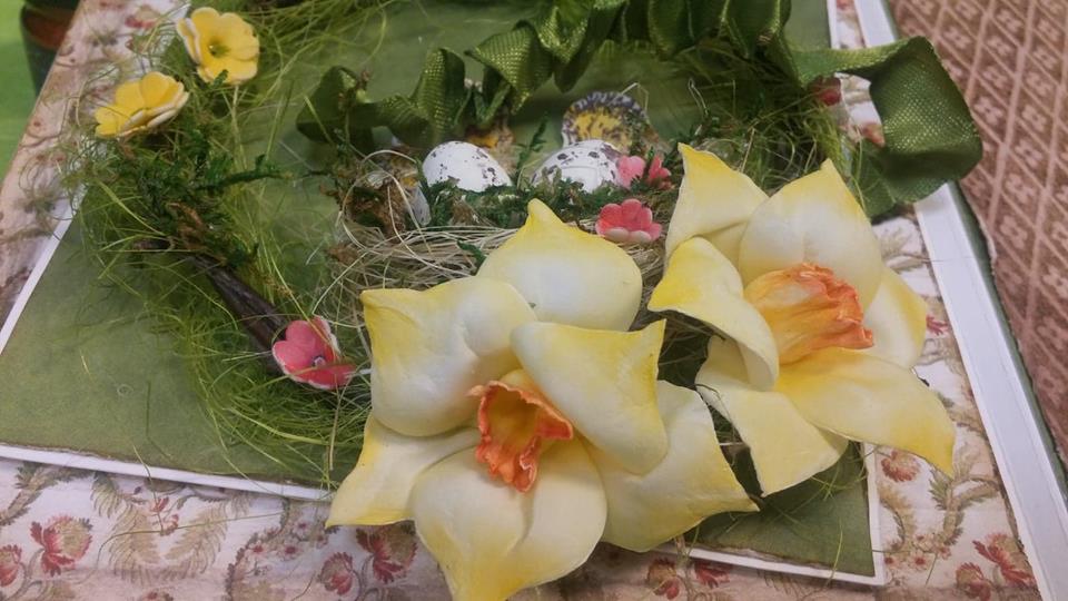 Świateczna kartka z żonkilami -warsztaty